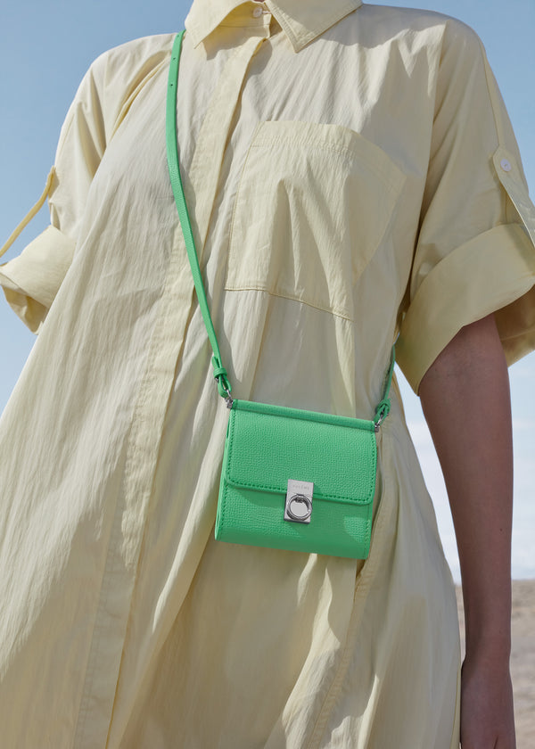 Portfele Polène Numéro Sept Crossbody - Edition Textured Chlorophyll | JYBMU-9745